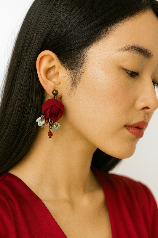 Annais Earrings, Ruby Ciel