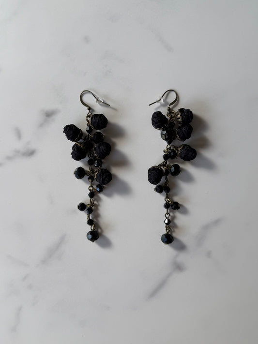 Eveline Earrings, Midnight