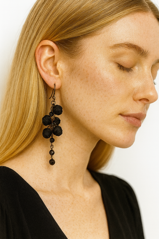 Eveline Earrings, Midnight
