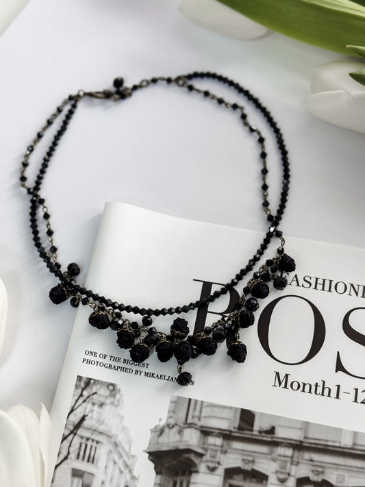 Celine Collar Necklace, Midnight
