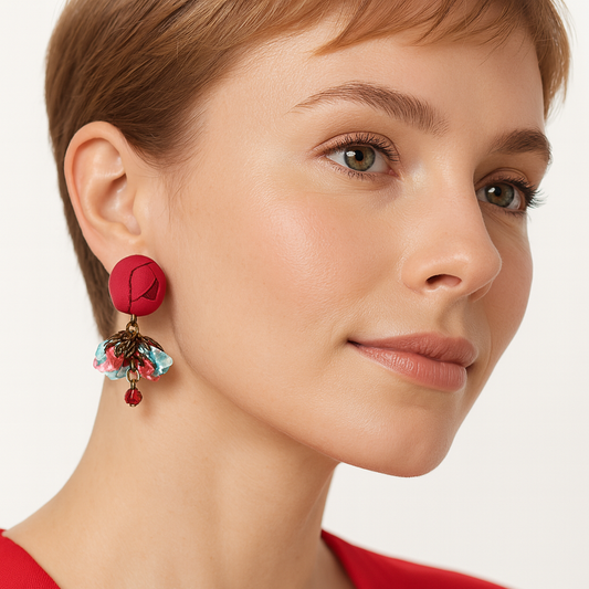 Annais Earrings, Ruby Ciel