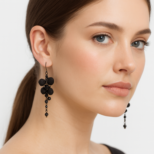 Eveline Earrings, Midnight