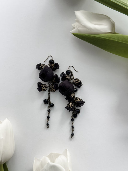 Vanessa Earrings, Midnight