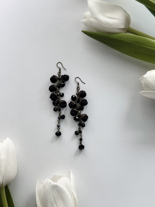 Eveline Earrings, Midnight