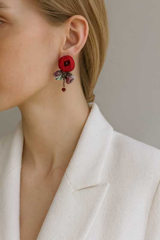 Annais Earrings, Ruby Ciel