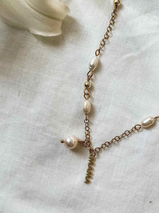 Mama Collar Necklace, Gold Plated