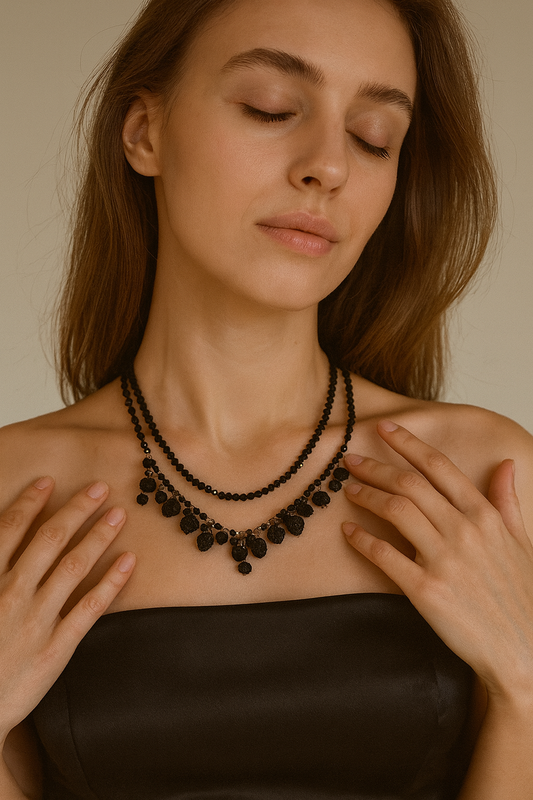 Celine Collar Necklace, Midnight